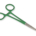 PINZA EMOSTATICA RETTA - anelli verdi - 16 cm