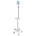 PIANTANA PER POMPE INFUSIONALI A 5 RUOTE con manico e ripiano - acciaio inox - 4 ganci - portata 20 kg
